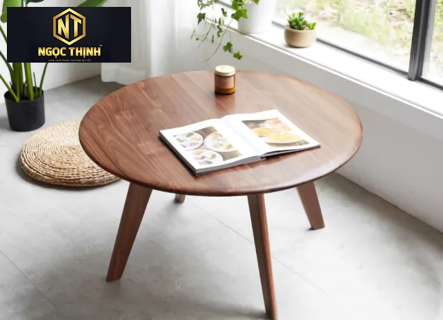 BÀN TRÀ TRÒN GỖ ĐƠN GIẢN GIÁ RẺ